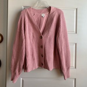 Pink Cardigan Sweater